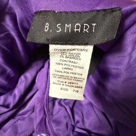 B. Smart New Black Purple Ruffle Halter Dress Size 7/8 - Picture 7 of 12